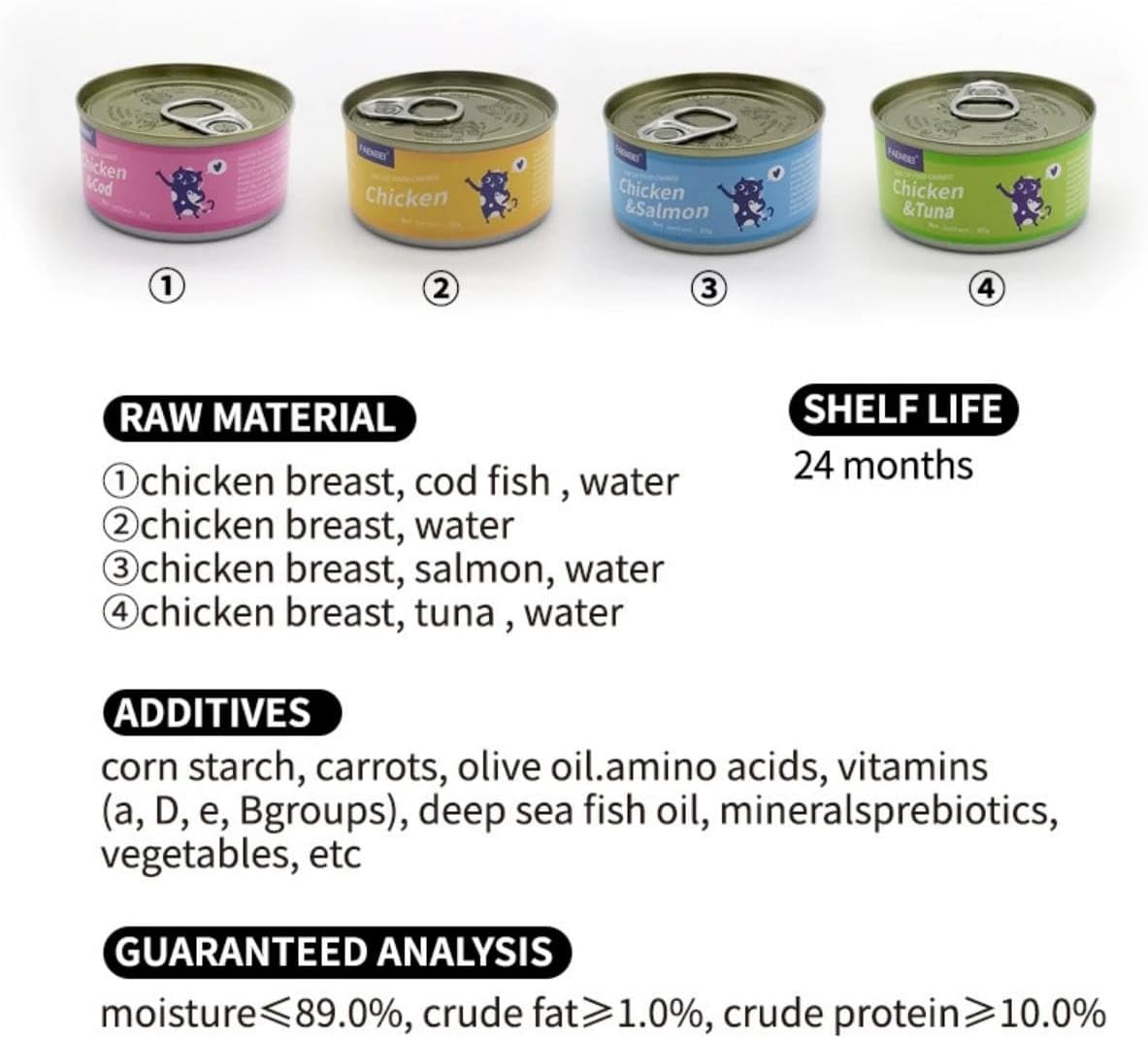 SKY-TOUCH 6Pack Wet Cat Food Can 85g, Shredded Real Meat in Broth, Grain-Free High Protein Cat Food with Taurine, Fish Oil, Vitamins & Minerals, Hydrating Nutrition for Kittens & Adult Cats(Salmon)