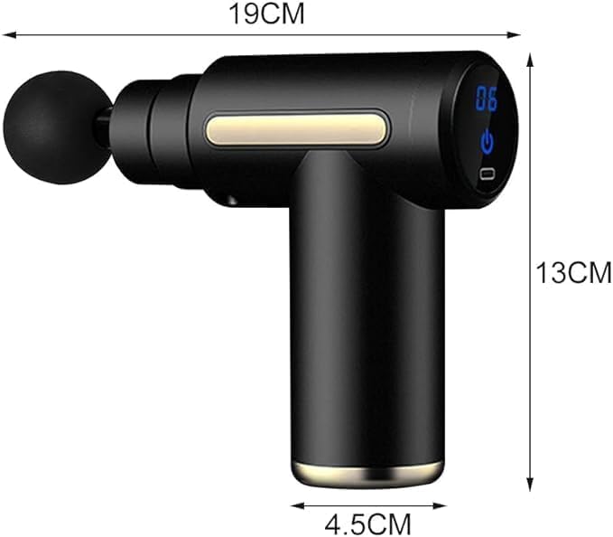 SKY-TOUCH Massage Gun,Professional Muscle Percussion Massager with 6 Speeds,Quiet Portable Electric Massager for Shoulder, Body,Back,and Physiotherapy,Compact Cordless Design,19x13x4.5cm (Black)