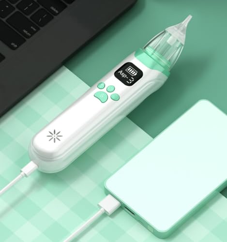 SKY-TOUCH Nasal Aspirator for Baby, Portable Electric Nose Aspirator for Toddler, Automatic Nose Cleaner with 3 Silicone Tips, Adjustable Suction Level, Music and Light Soothing Function