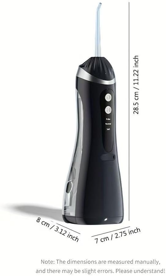 SKY-TOUCH Water Flosser Professional Cordless Oral Irrigator,with 3 Modes 4 Replaceable Tips,Deep Cleaning, Rechargeable, Waterproof, BPA-Free, Portable, Home and Travel, Black