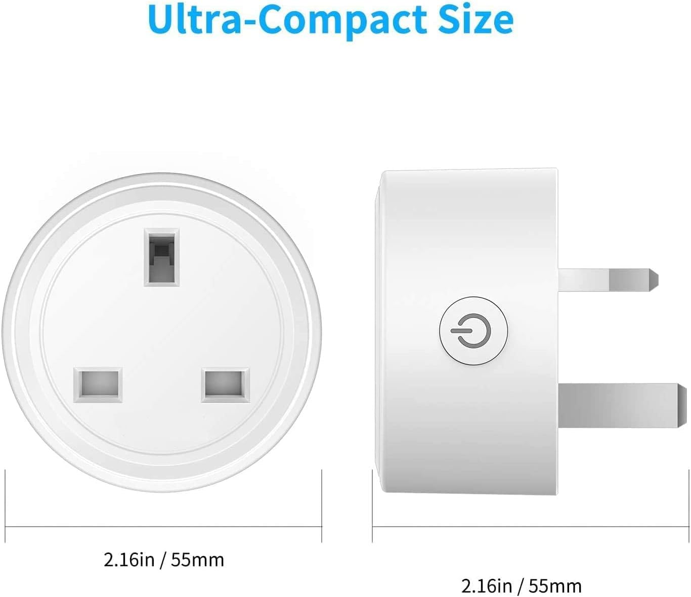 SKY- TOUCH Smart WiFi Plug,Smart Plug,1 Pack 16A Smart Outlet Plug with Alexa, Google Home,Smart Life,Tuya,Mini Socket with Remote Control & Voice Control with Electricity Statistics Timer Function