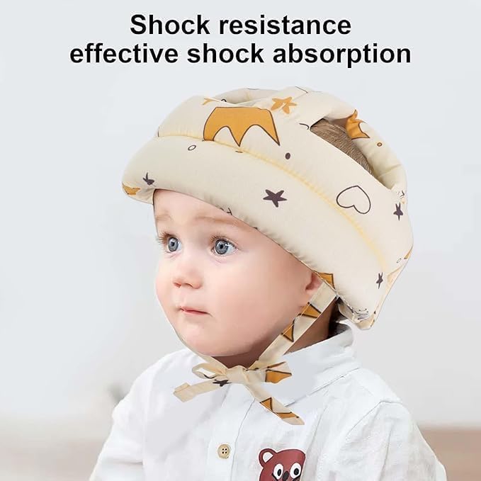 SKY-TOUCH Baby Safety Helmet,Adjustable & Breathable Head Protector for Infants and Toddlers,No Bumps Cushion Cap for Crawling,Running,Playing,Soft Protective Headgear with Knee Pads(6-36 Months)