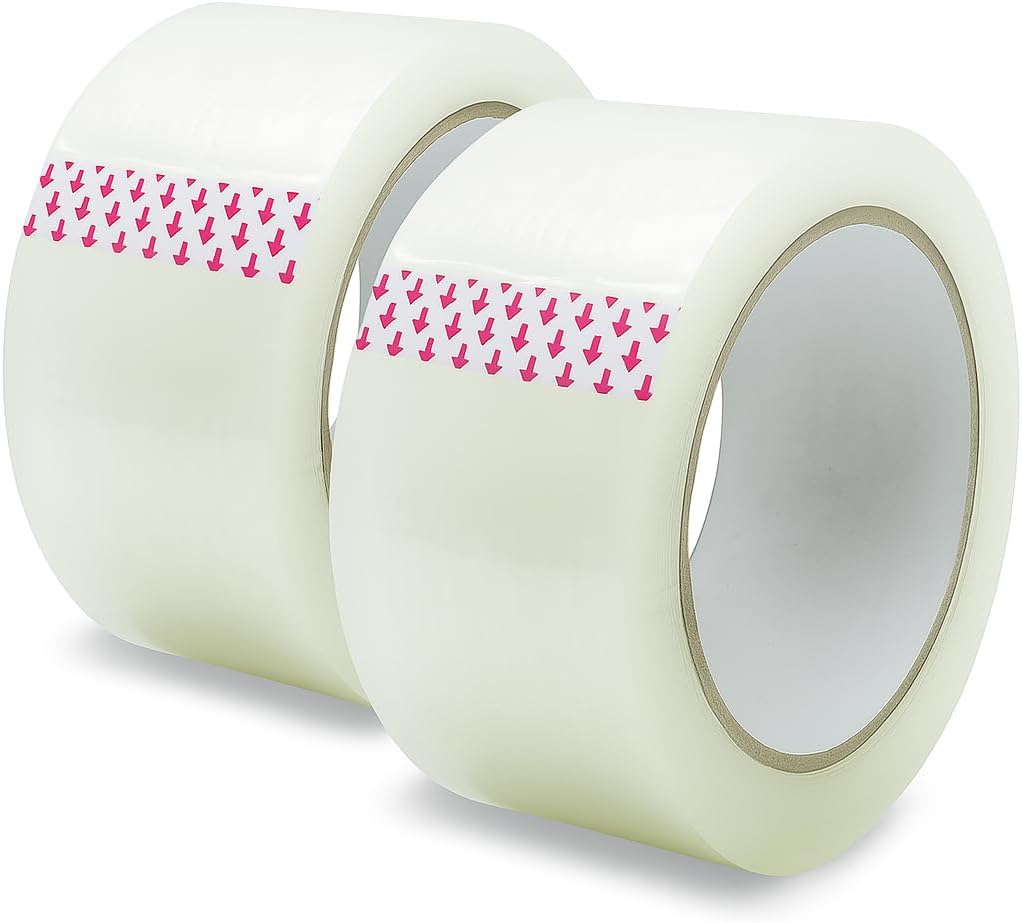SKY-TOUCH Extra Long Clear Packing Tape, Heavy Duty Packaging Tape – 2 Inch x 160 Yards, 2cm Thick, Strong Transparent Adhesive Shipping Tape for Moving, Packing, Sealing & Storage Boxes(2 Roll)