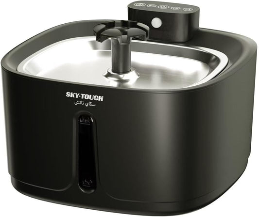 SKY-TOUCH Intelligent Induction Cat Water Fountain|3.2L Cordless Water Dispenser|30dB Ultra Quiet|60-Day Battery Life|1.5M Infrared Sensor|3 Water spray Modes|Low energy consumption, Black,21*21*14cm