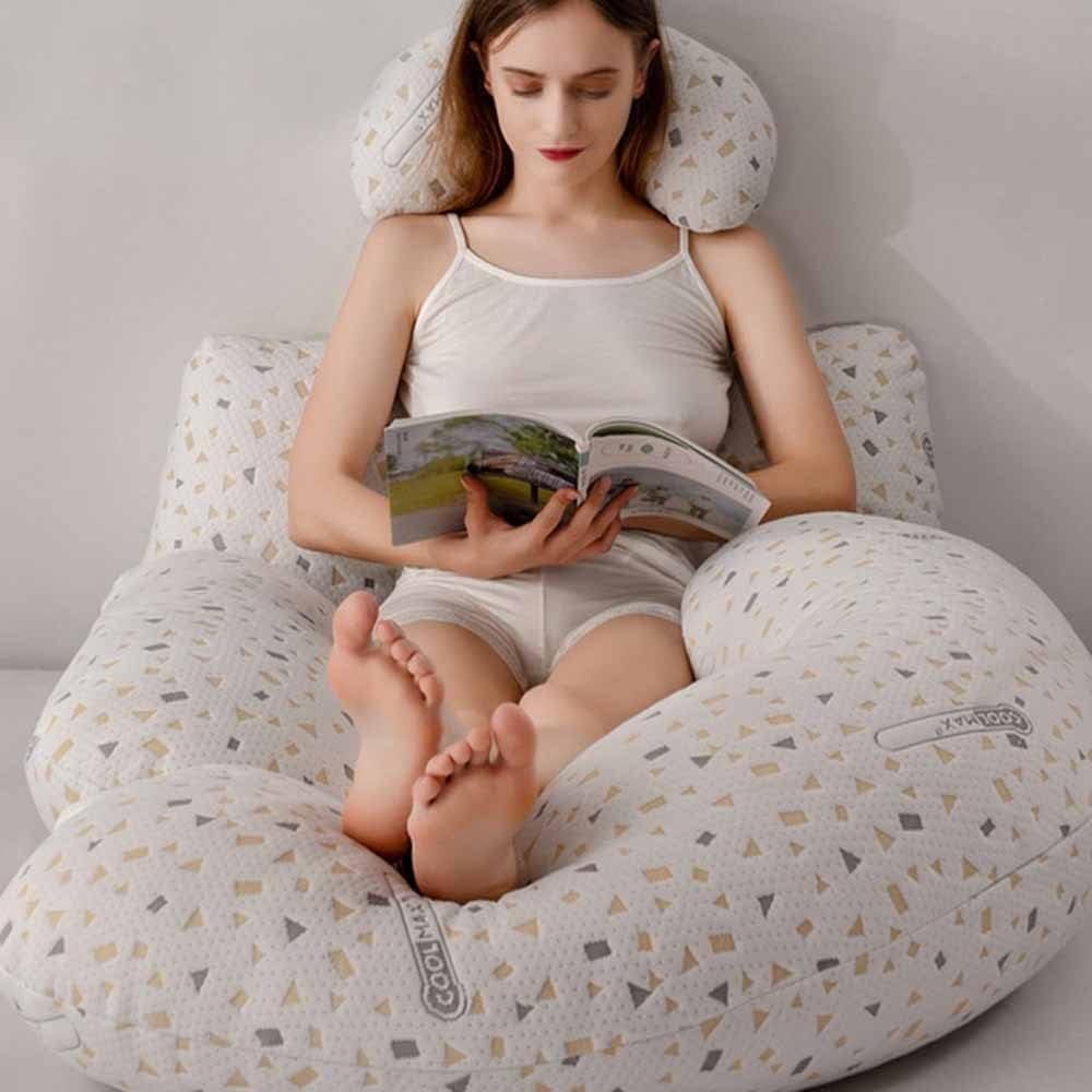 SKY-TOUCH Pregnancy pillow,Side Sleeper Pillow Pregnant,Support Waist, Abdomen and Legs,Comfortable Side Sleeping Waist Belly Back Support U-shaped Multifunctional Pillow,Removable and washable