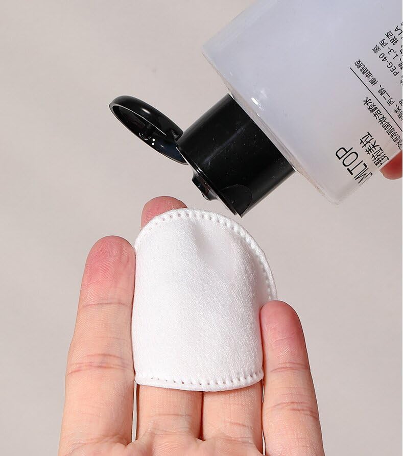 SKY-TOUCH 100% cotton makeup remover pads, 150 pieces of soft round cotton pads. Suitable for sensitive skin, gentle makeup removal, pure cotton round makeup remover pads, soft and durable, 5.8*5.8cm