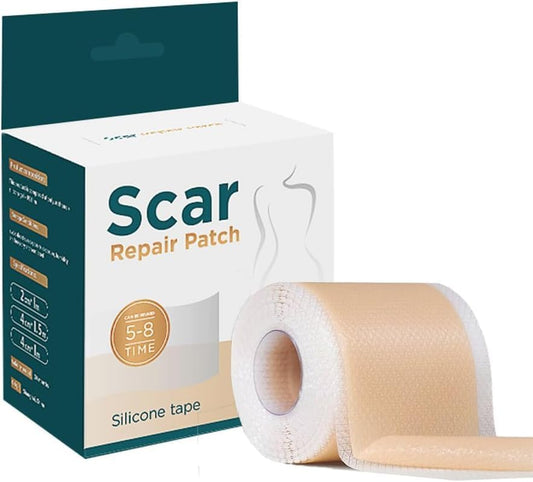 SKY-TOUCH Silicone Scar Sheets,Extra Long Scar Sheets for C-Section, Tummy Tuck, Keloid, and Surgical Scars - Reusable Medical Grade Silicone Scar Tape(4 x 150cm/1 Roll)