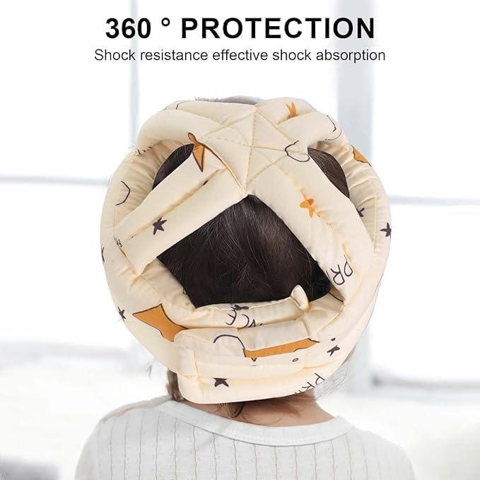SKY-TOUCH Baby Safety Helmet,Adjustable & Breathable Head Protector for Infants and Toddlers,No Bumps Cushion Cap for Crawling,Running,Playing,Soft Protective Headgear with Knee Pads(6-36 Months)