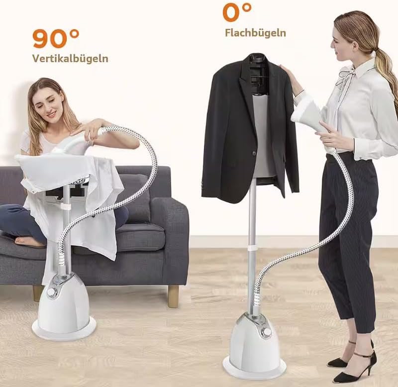 SKY-TOUCH 1800W Vertical Garment Steamer for Clothes,Quick Care with Powerful Steam Upto 35g/min,1.4L Detachable Tank,Glove,Ideal for Delicate Clothes and Long Garments,10 Gear Adjustment