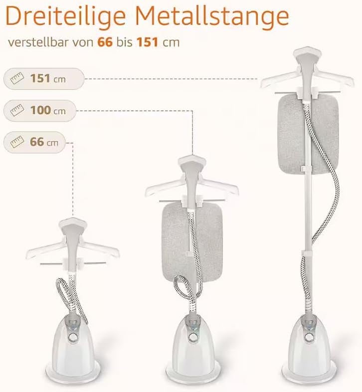 SKY-TOUCH 1800W Vertical Garment Steamer for Clothes,Quick Care with Powerful Steam Upto 35g/min,1.4L Detachable Tank,Glove,Ideal for Delicate Clothes and Long Garments,10 Gear Adjustment