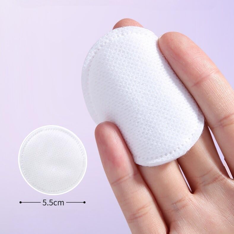 SKY-TOUCH 100% cotton makeup remover pads, 150 pieces of soft round cotton pads. Suitable for sensitive skin, gentle makeup removal, pure cotton round makeup remover pads, soft and durable, 5.8*5.8cm