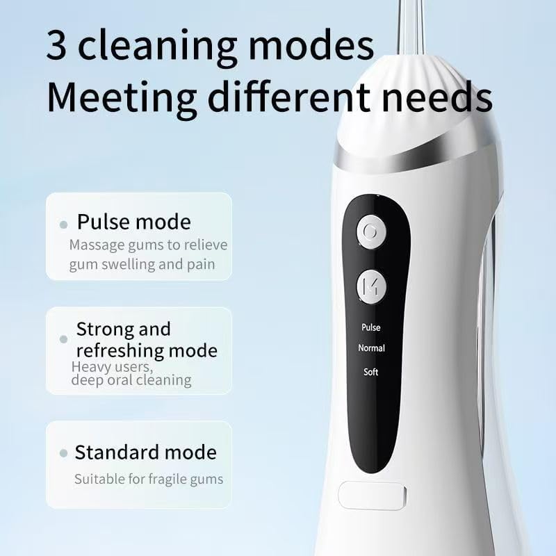 SKY-TOUCH Water Flosser Professional Cordless Oral Irrigator,with 3 Modes 4 Replaceable Tips,Deep Cleaning, Rechargeable, Waterproof, BPA-Free, Portable, Home and Travel, Black