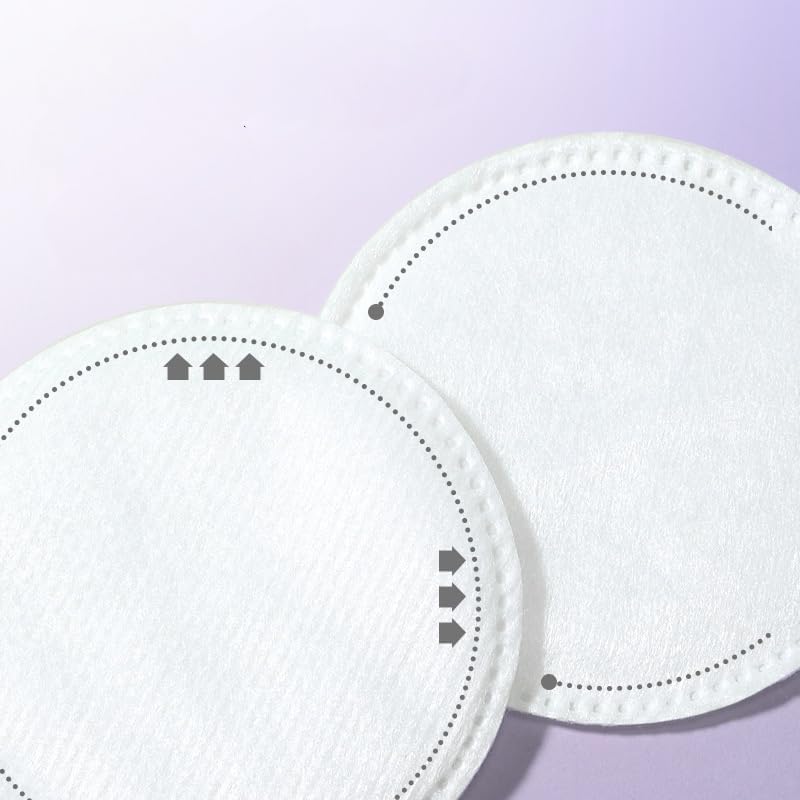 SKY-TOUCH 100% cotton makeup remover pads, 150 pieces of soft round cotton pads. Suitable for sensitive skin, gentle makeup removal, pure cotton round makeup remover pads, soft and durable, 5.8*5.8cm