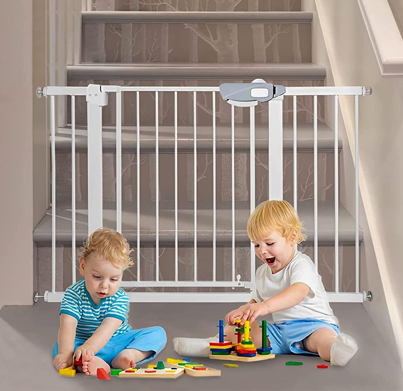 SKY TOUCH Auto Close Safety Baby Gate Extra Wide Child Gate with 10 c SKY TOUCH UAE