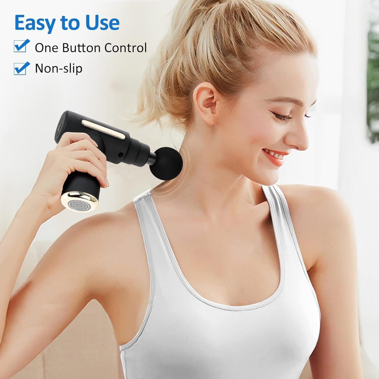 SKY-TOUCH Massage Gun,Professional Muscle Percussion Massager with 6 Speeds,Quiet Portable Electric Massager for Shoulder, Body,Back,and Physiotherapy,Compact Cordless Design,19x13x4.5cm (Black)
