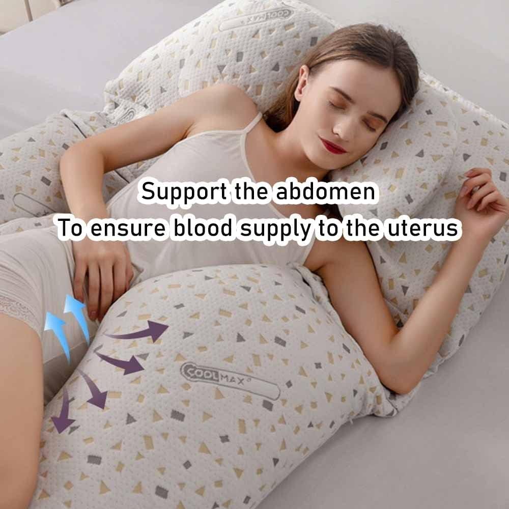 SKY-TOUCH Pregnancy pillow,Side Sleeper Pillow Pregnant,Support Waist, Abdomen and Legs,Comfortable Side Sleeping Waist Belly Back Support U-shaped Multifunctional Pillow,Removable and washable