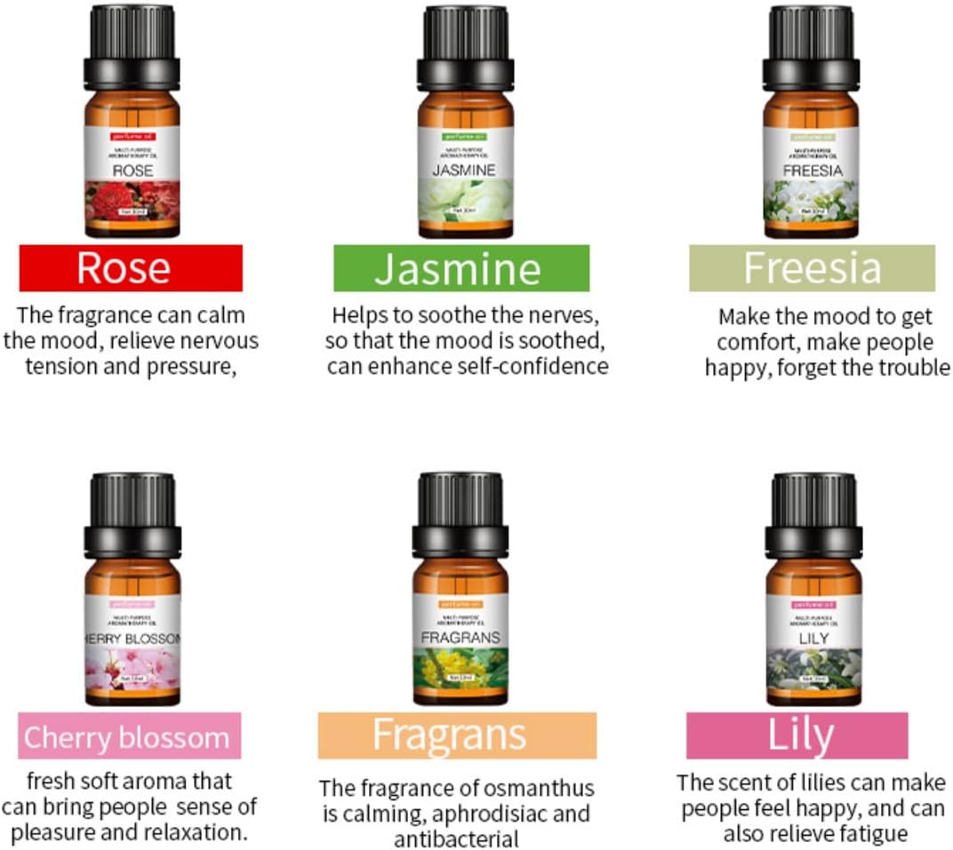 SKY-TOUCH 12pcs x 10 mL Essential Oils Suit Water Soluble Aromatherapy Essential Oil,Aromatherapy Diffuser Oil for Humidifier, Aroma Diffuser(12 flavors)