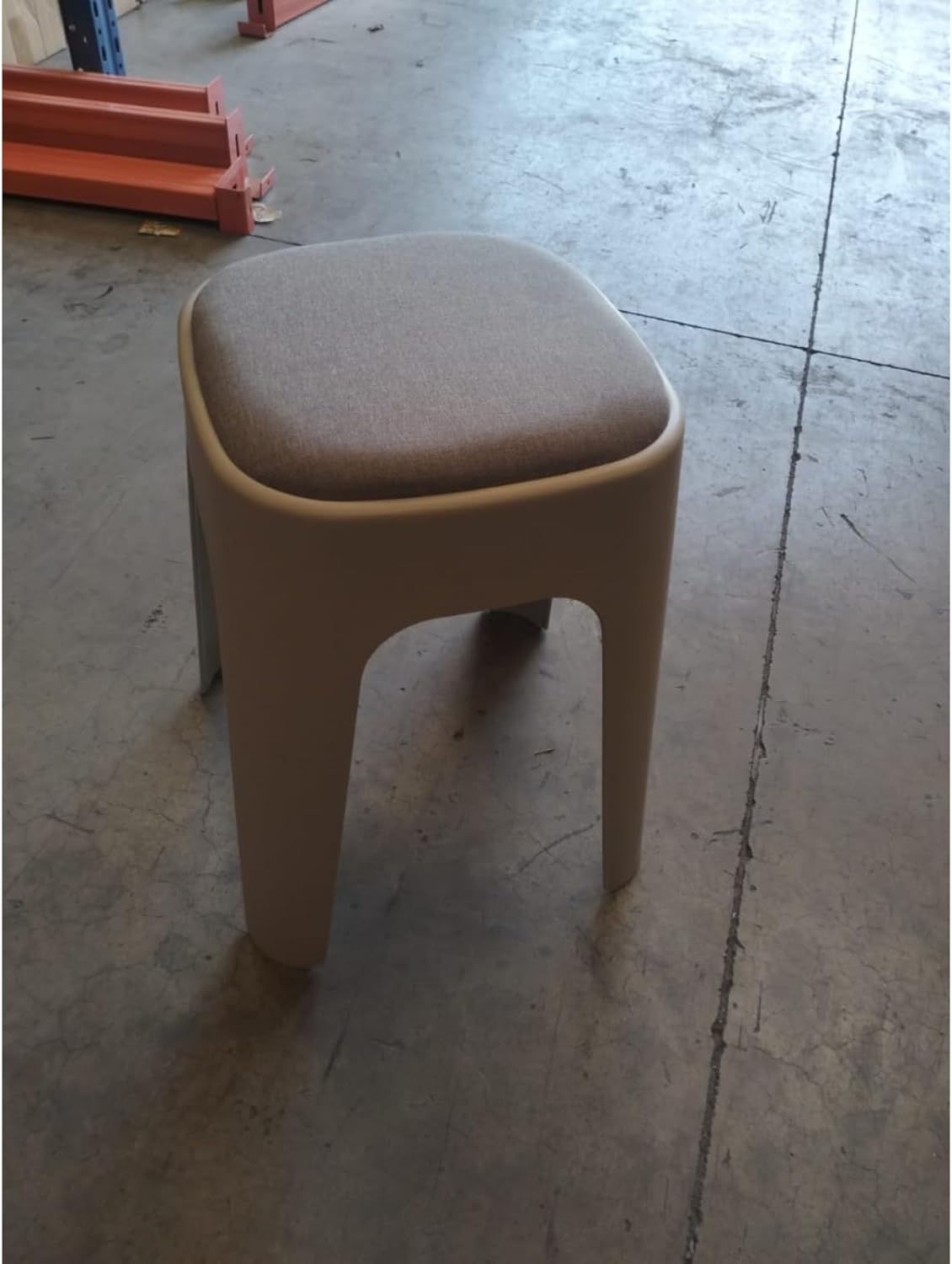 SKY-TOUCH 1pcs Durable Stacking Stools,Backless Stackable Stools Portable Plastic Stack Stools,Comfortable fabric cushions,For Makeup,Kitchen Dining,Classroom,Students,(Grey Color),31 * 31 * 48cm