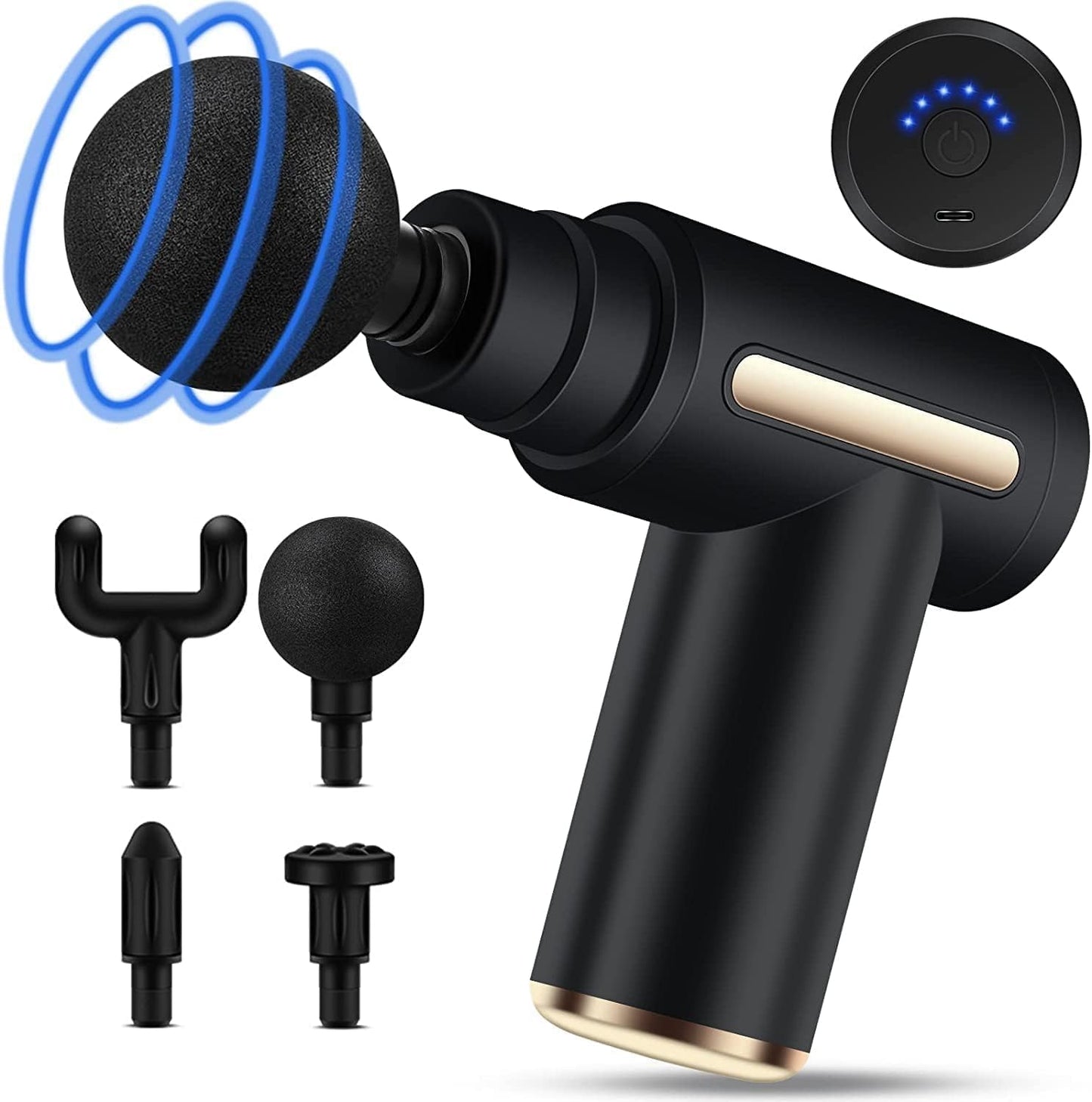SKY-TOUCH Massage Gun,Professional Muscle Percussion Massager with 6 Speeds,Quiet Portable Electric Massager for Shoulder, Body,Back,and Physiotherapy,Compact Cordless Design,19x13x4.5cm (Black)