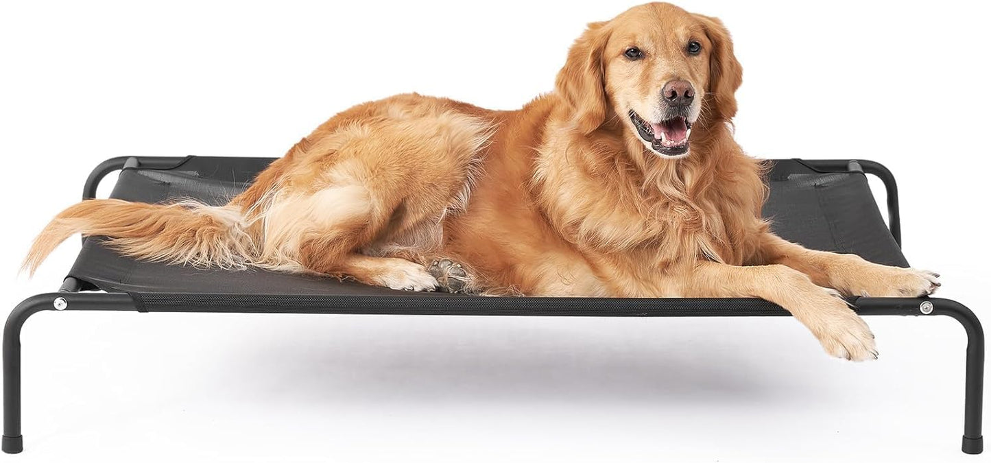SKY-TOUCH Cooling Elevated Dog Bed with Metal Frame, Breathable Teslin Mesh, Non-Slip Feet Off the Ground Iron Elevated Pet Bed, for medium large dogs Dog Bed,68 * 58cm