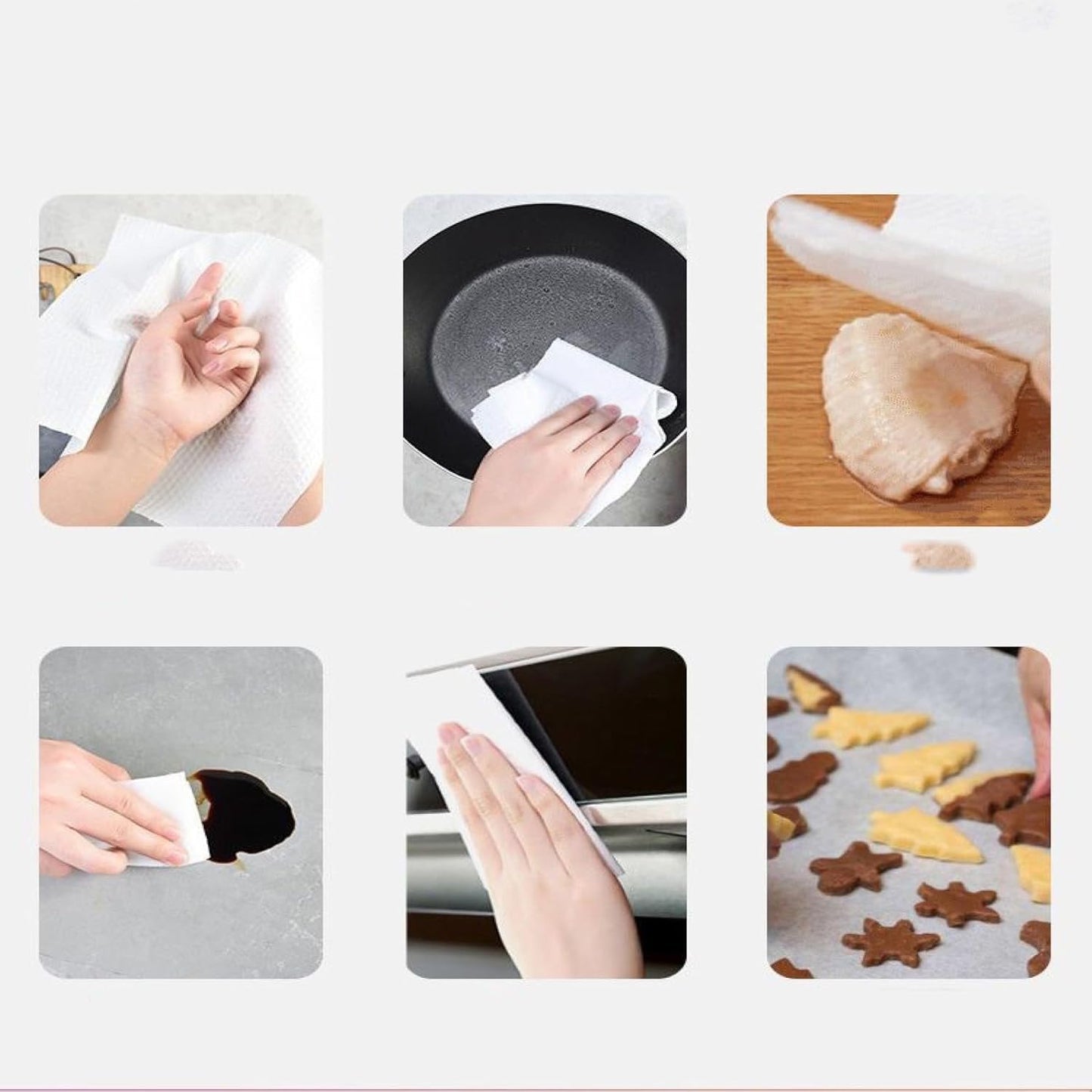 SKY-TOUCH 50 draws Disposable Dish Rags,Dish Towels,Disposable Cleaning Cloths for Kitchen Degreasing Disposable Dish Rags,White(1 pack)