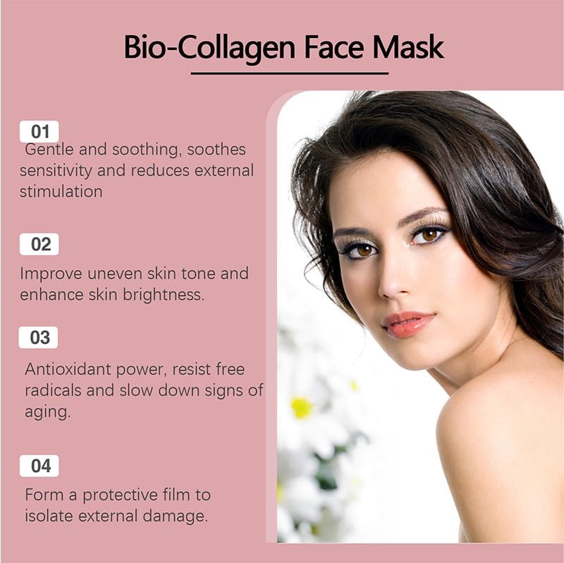 SKY-TOUCH Bio-collagen Deep Moisturizing Mask, Biodance Collagen Mask, Collagen Mask, Imported Moisturizing Night Mask, Bio-collagen Deep Mask Strengthens Skin Barrier 34gx4ea