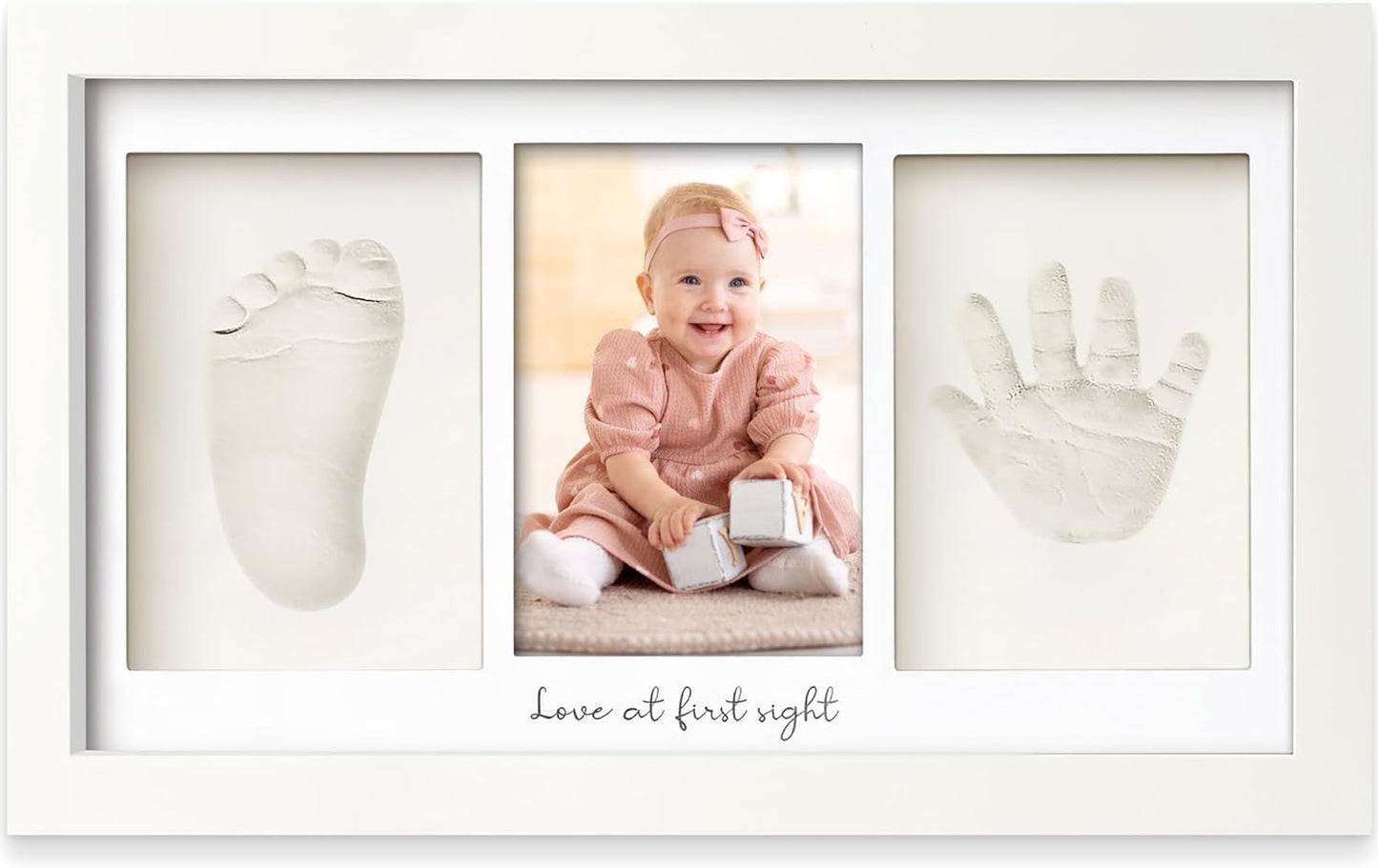 SKY-TOUCH Handprint and Footprint Frame Makers Kit, Newborn Baby Prints Photo Keepsake Frames, Memory Art Picture for Registry, Souvenir of Child's Birth, White