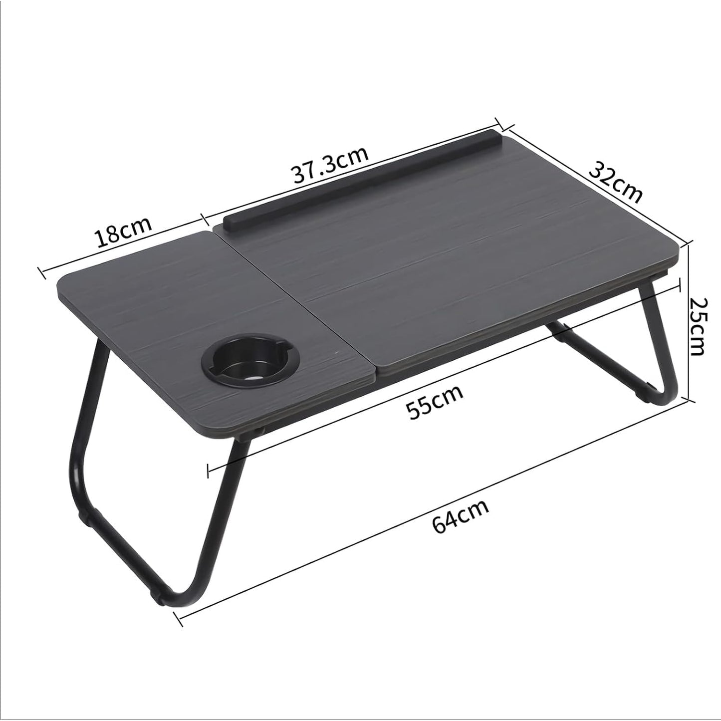 SKY-TOUCH Foldable Laptop Desk for Bed Couch, Adjustable Height Tilt Portable Laptop Stand for Desk, Small Lap Desk, Non-slip Table for Computer and Writing, PC Tray Table with Cup Holder for Sofa