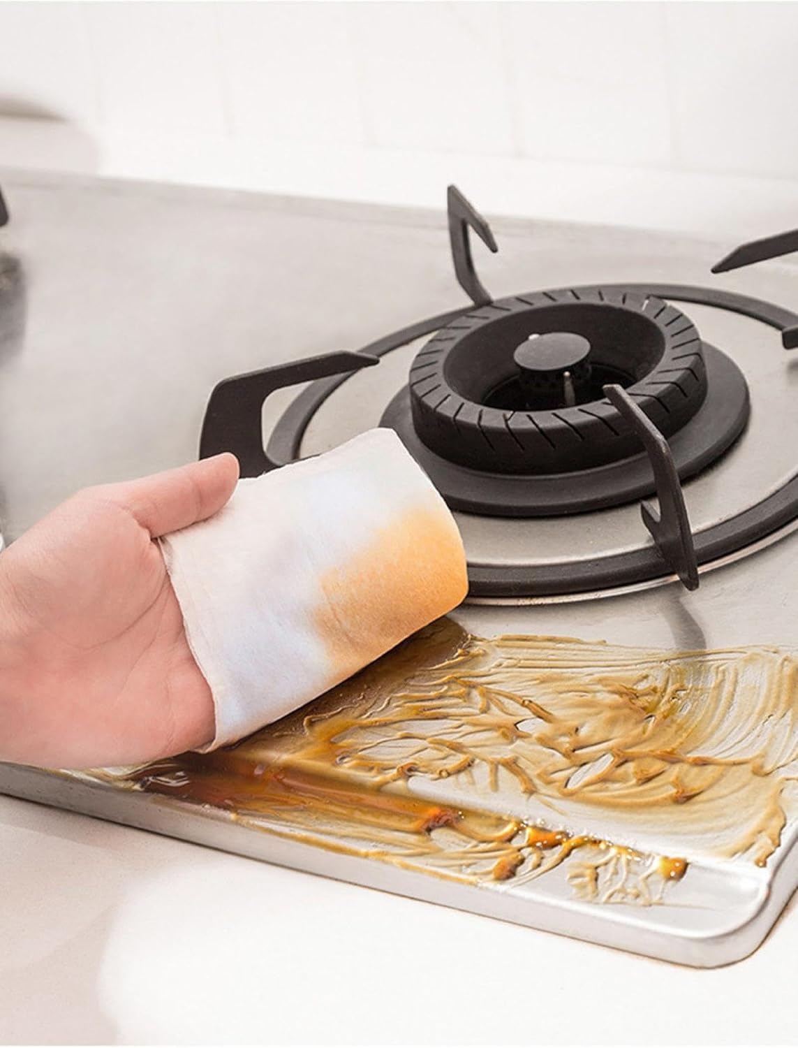 SKY-TOUCH 50 draws Disposable Dish Rags,Dish Towels,Disposable Cleaning Cloths for Kitchen Degreasing Disposable Dish Rags,White(1 pack)