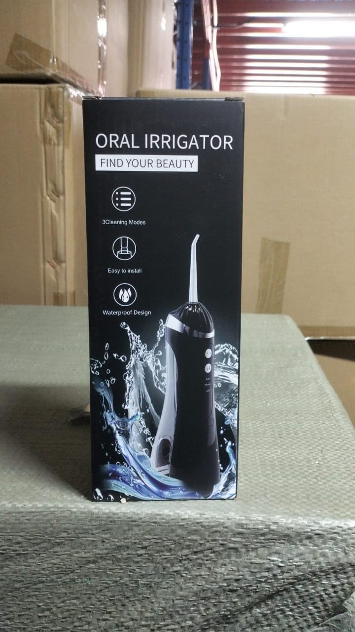 SKY-TOUCH Water Flosser Professional Cordless Oral Irrigator,with 3 Modes 4 Replaceable Tips,Deep Cleaning, Rechargeable, Waterproof, BPA-Free, Portable, Home and Travel, Black
