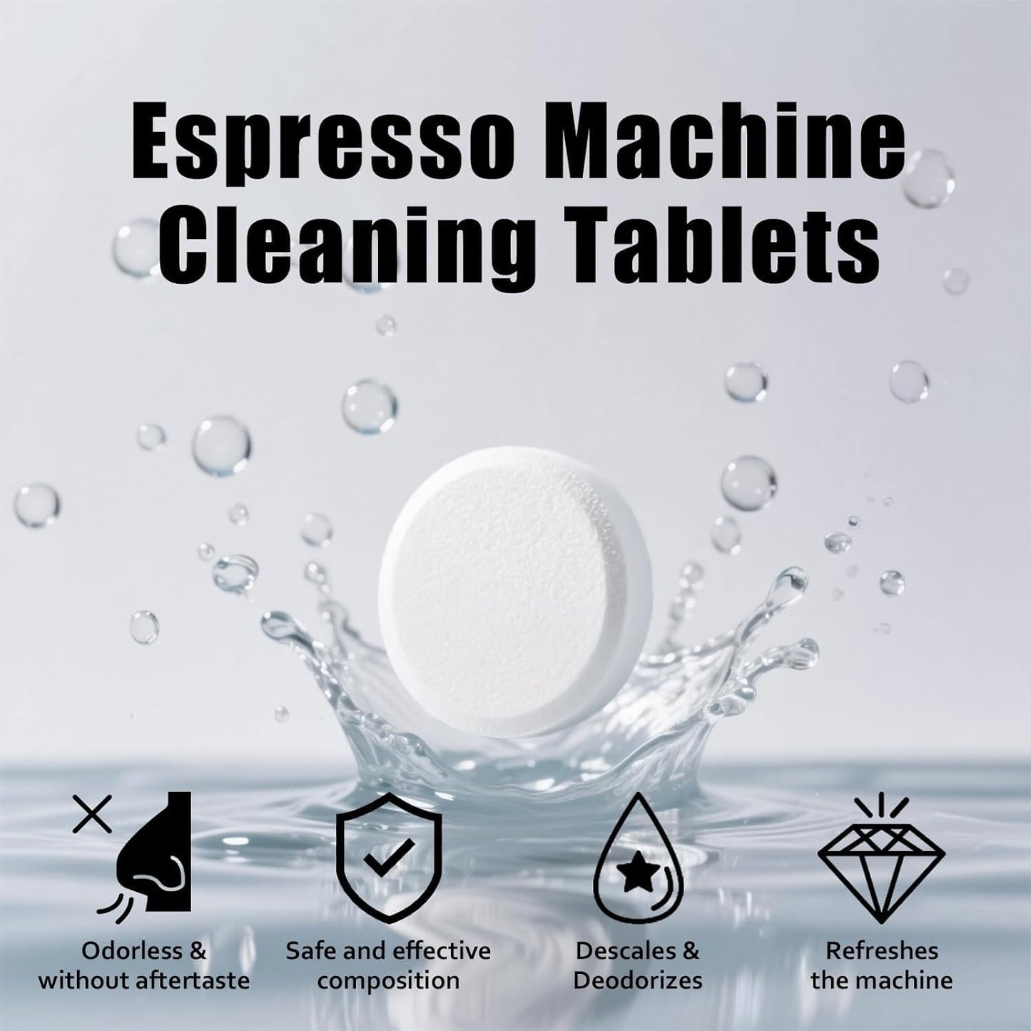 SKY-TOUCH 24pcs Coffee Machine Descaling Tablets – Effective Cleaning, Removes Limescale & Stains, Compatible with All Coffee Makers