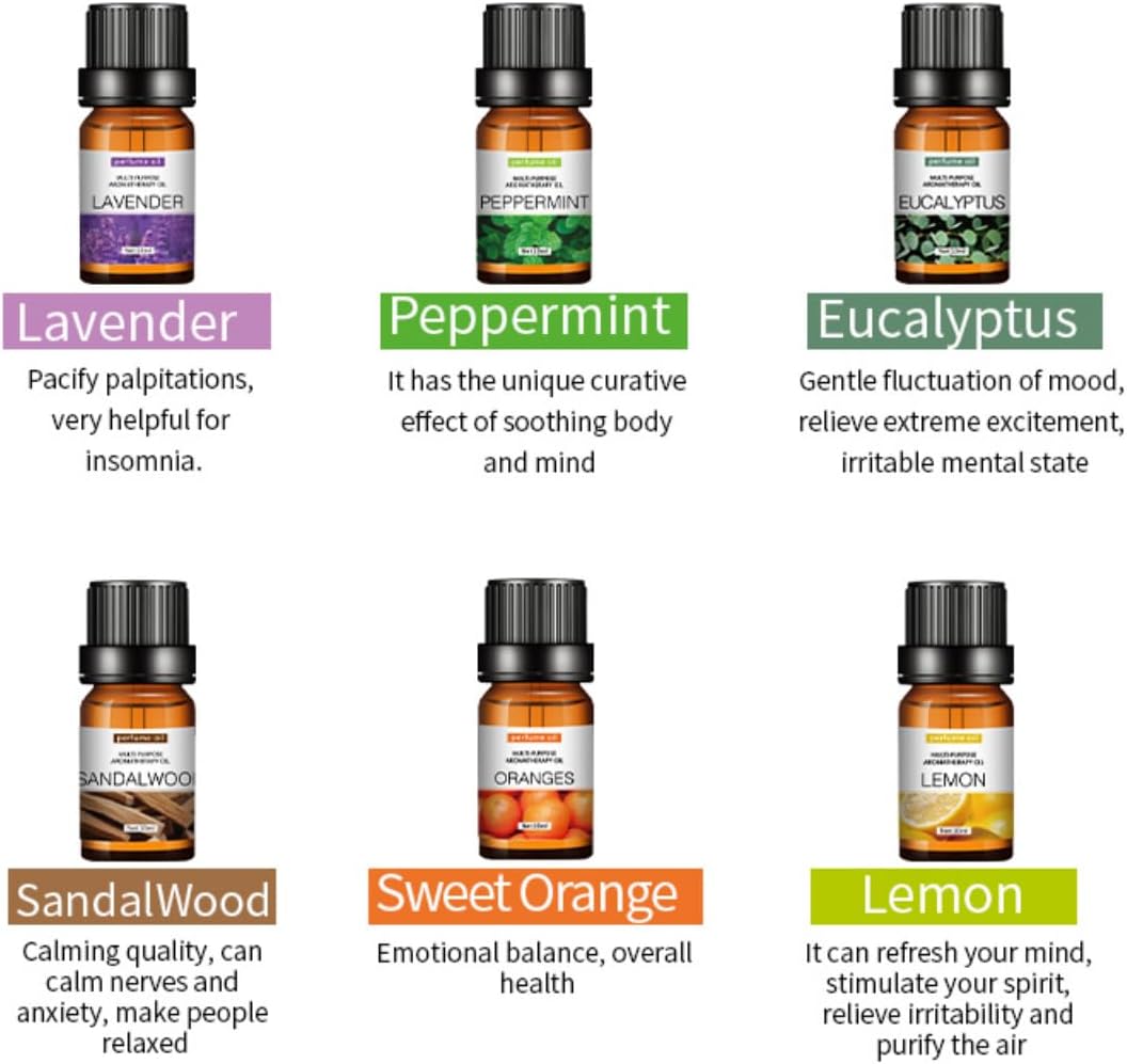 SKY-TOUCH 12pcs x 10 mL Essential Oils Suit Water Soluble Aromatherapy Essential Oil,Aromatherapy Diffuser Oil for Humidifier, Aroma Diffuser(12 flavors)