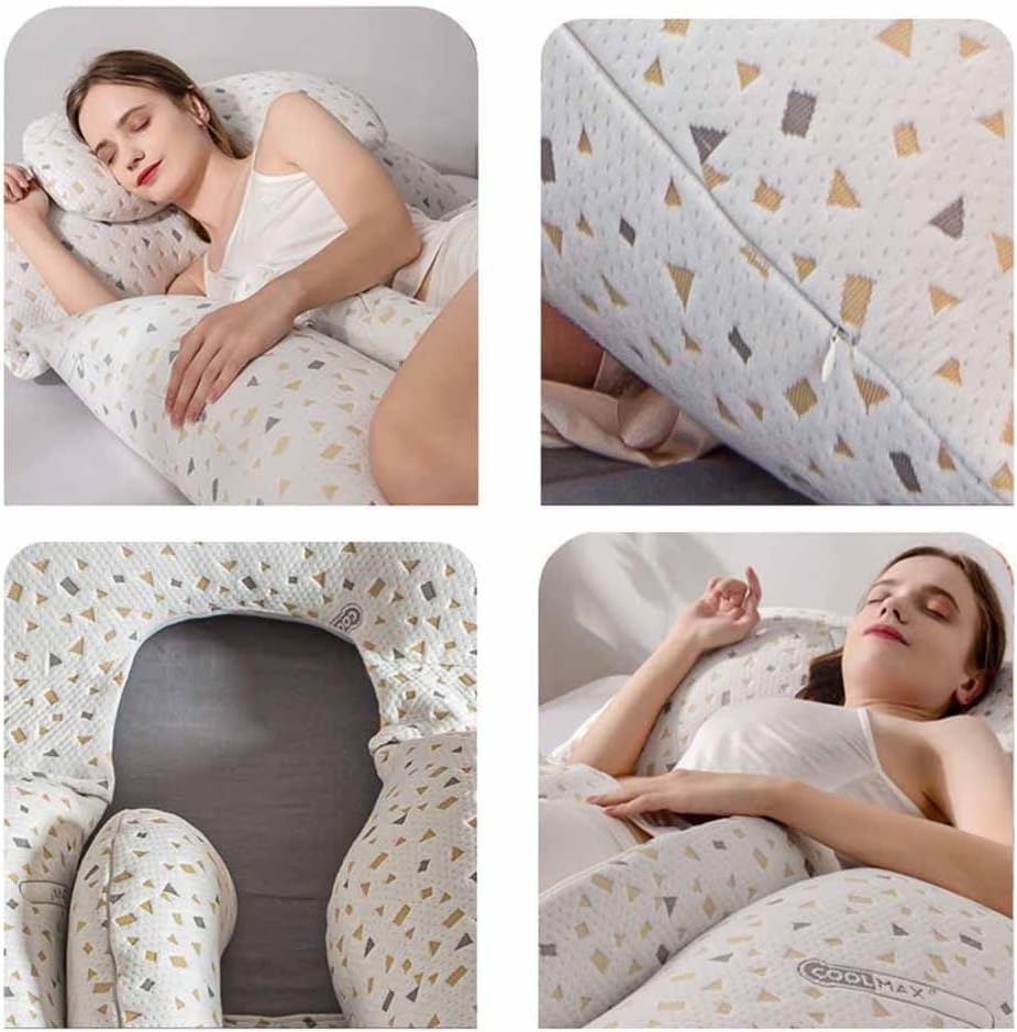 SKY-TOUCH Pregnancy pillow,Side Sleeper Pillow Pregnant,Support Waist, Abdomen and Legs,Comfortable Side Sleeping Waist Belly Back Support U-shaped Multifunctional Pillow,Removable and washable