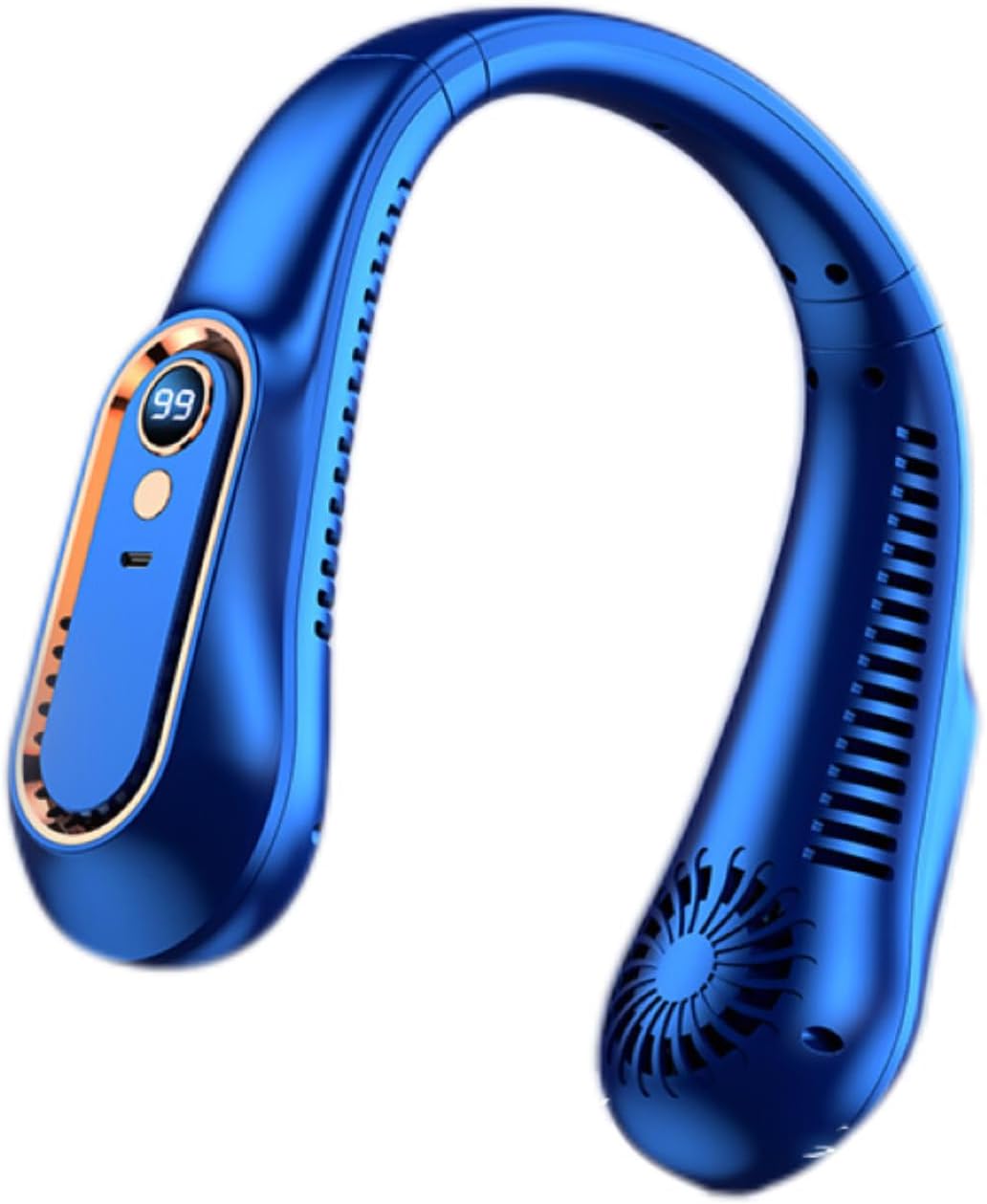 SKY-TOUCH Portable Neck Fan, Bladeless Personal Fan,7000mAh Battery, 720° Cooling Wearable Quiet Fan, Hands Free USB Rechargeable 5 Speeds, Strong Airflow, Safe Design, for Travel, Outdoors, Hiking