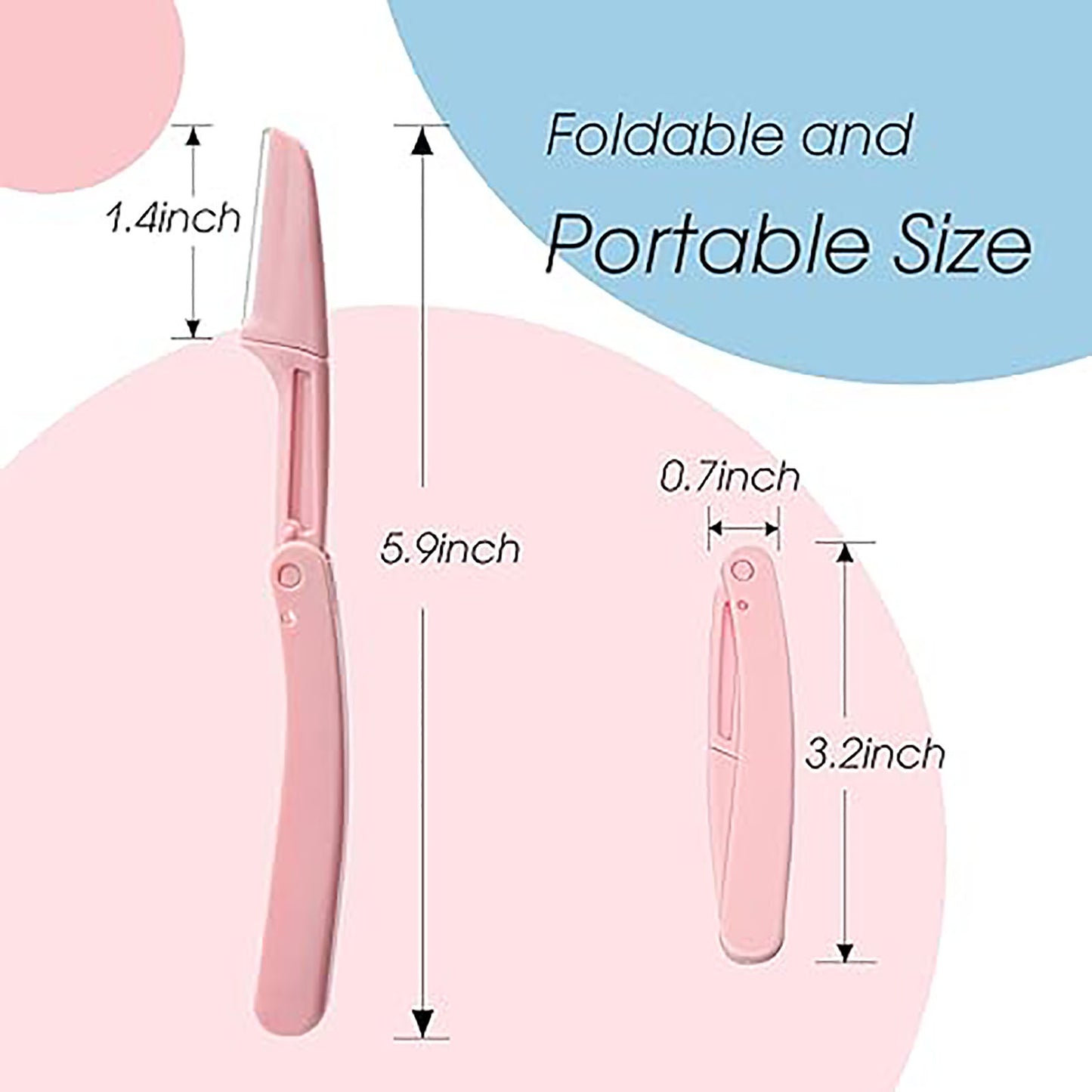 SKY- TOUCH 4Pcs Foldable Eyebrow Trimmer Set, Portable And Gentle Hair Removal Tool, Stainless Steel Shaver for Facial Hair, Hand/Foot, And Body Hair Removal