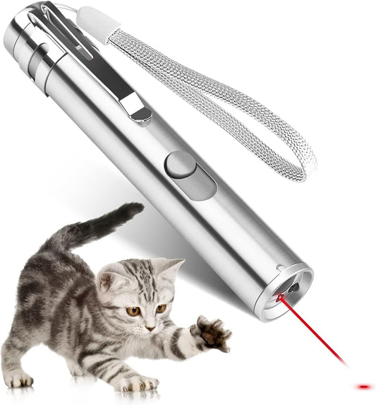 SKY-TOUCH 7-in-1 Interactive Cat & Dog Toy - USB Rechargeable Red Laser Pointer, Chaser Toy, Pet Training Tool with Classic Light Patterns(1 piece)