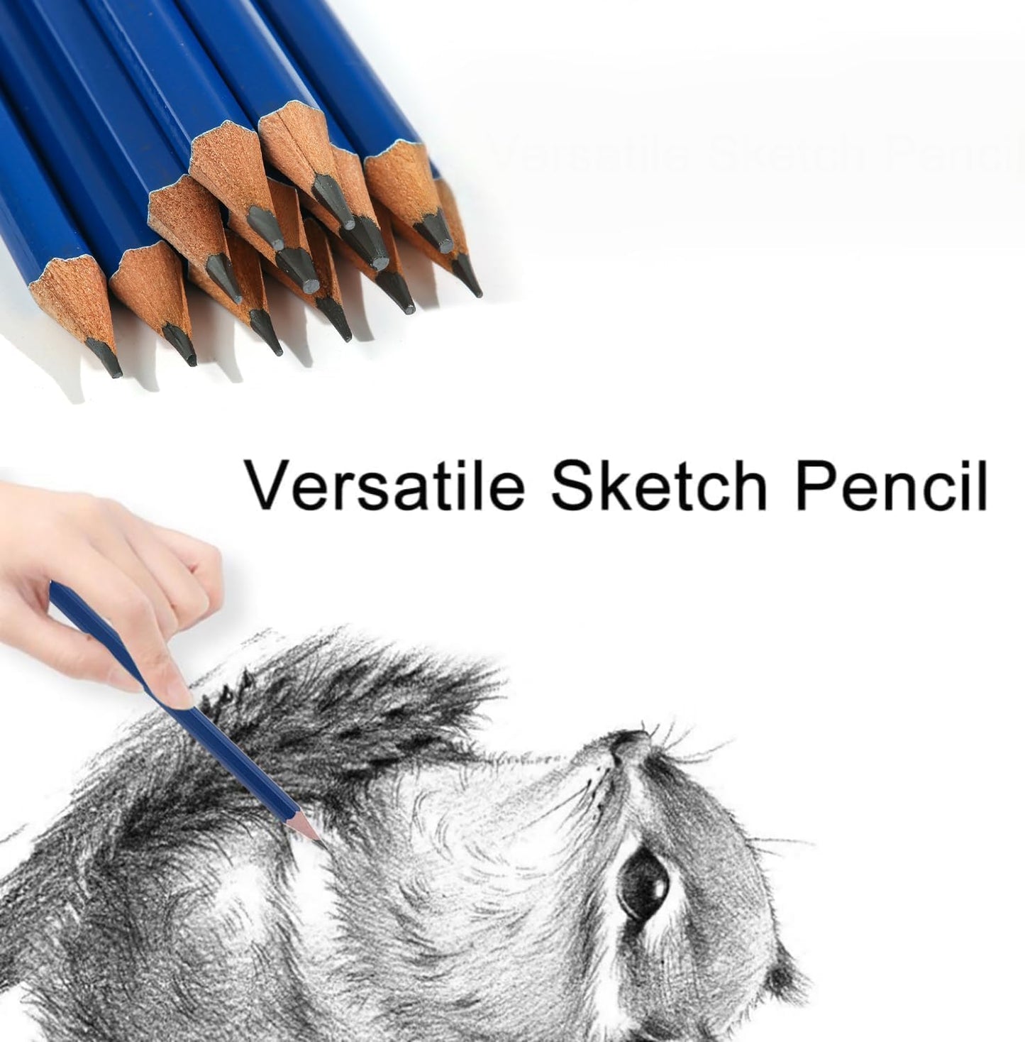 SKY-TOUCH HB hexagonal wood pencil, two set of 24, natural wood pencil set, non-toxic and environmentally friendly, suitable for smooth writing in exams, schools, offices, painting and sketching