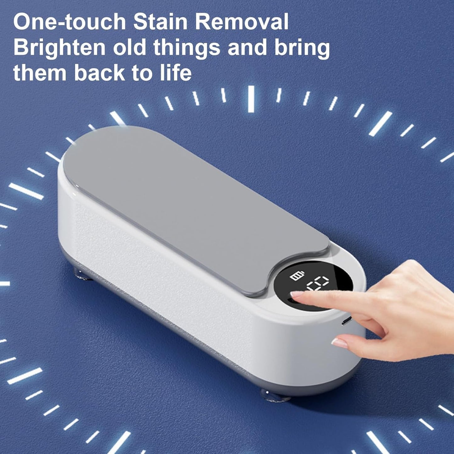 SKY-TOUCH Ultrasonic Cleaner,Professional 500ml Jewelry Cleaner with 45000Hz Frequency, Basket, and 10 Digital Timer Settings for Rings, Glasses, Watches, and Dentures Cleaning
