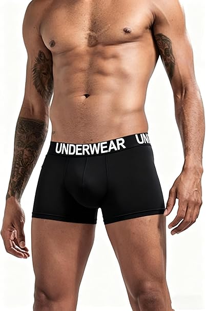 SKY-TOUCH 3pcs Men’s Boxer Briefs 2XL,Ultra Soft Breathable Cotton Stretch Underwear with 3D Support Pouch,Moisture Wicking Cool Dry No Ride Up Comfort Underpants Suitable for 90kg-100kg,35*26*0.1cm