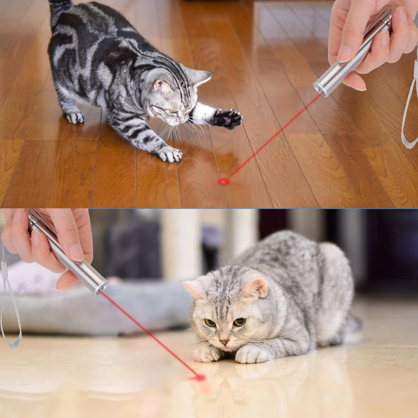 SKY-TOUCH 7-in-1 Interactive Cat & Dog Toy - USB Rechargeable Red Laser Pointer, Chaser Toy, Pet Training Tool with Classic Light Patterns(1 piece)