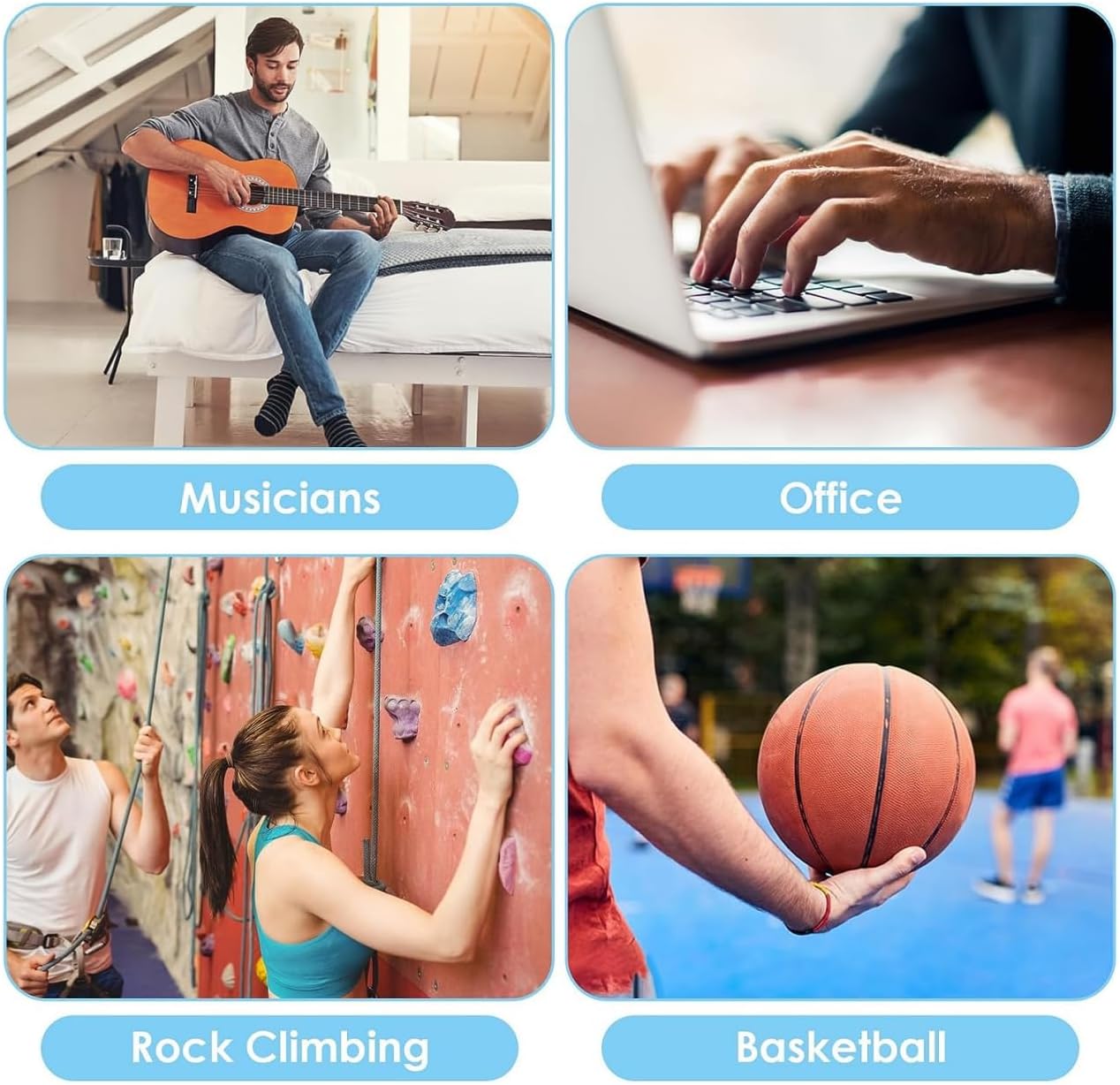 مقوي أصابع SKY-TOUCH، مدرب قوة قبضة اليد، مقوي اليد لتدريب القوة، 6 مستويات مقاومة لتمرين الأصابع، تدريب تمديد انثناء الأصابع للموسيقيين، تسلق الصخور