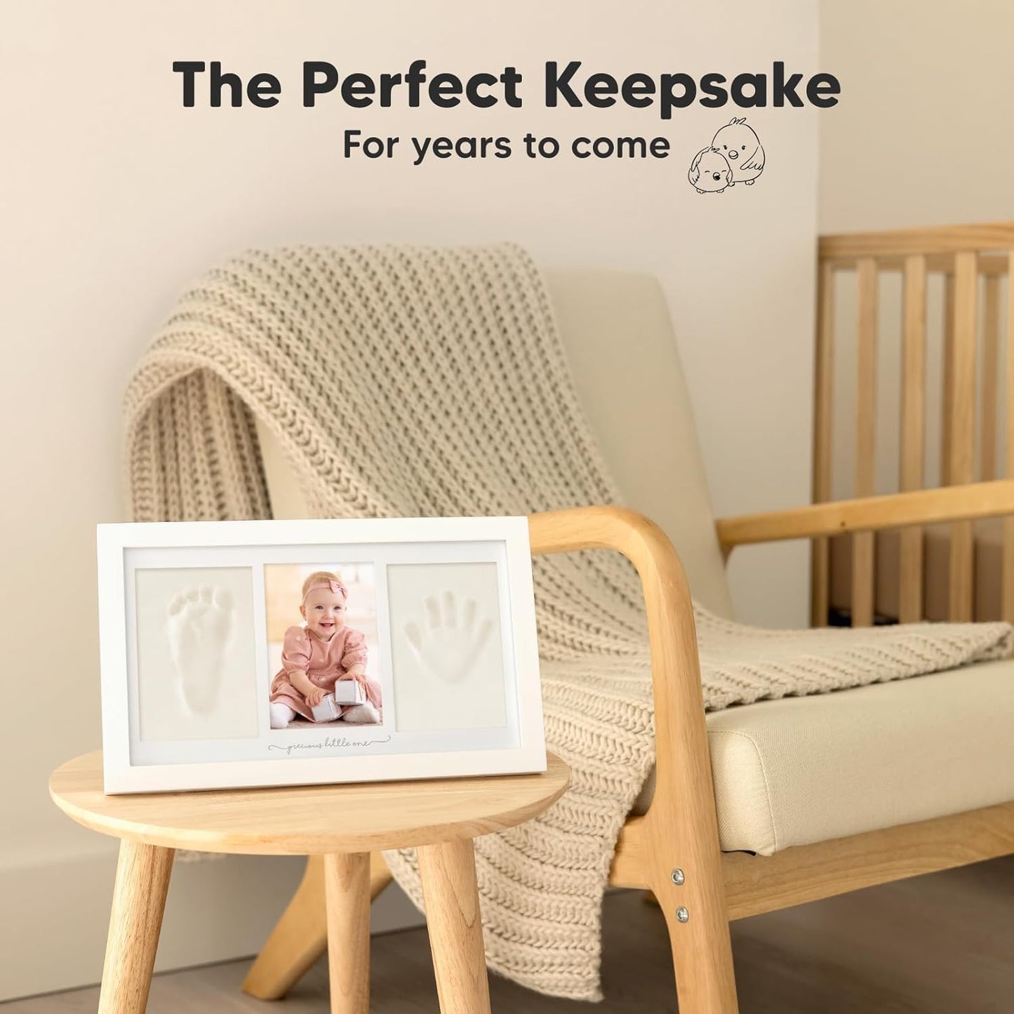 SKY-TOUCH Handprint and Footprint Frame Makers Kit, Newborn Baby Prints Photo Keepsake Frames, Memory Art Picture for Registry, Souvenir of Child's Birth, White