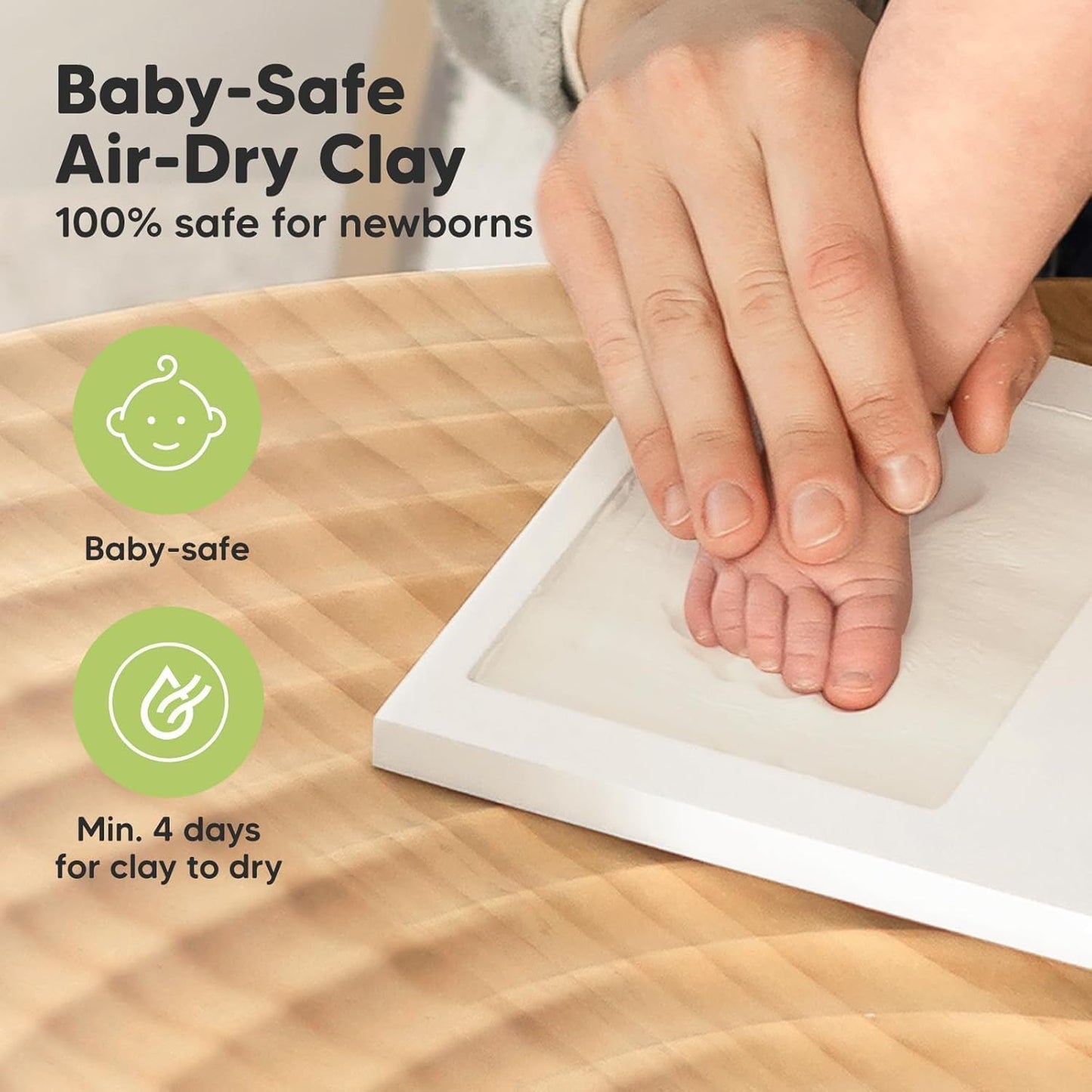 SKY-TOUCH Handprint and Footprint Frame Makers Kit, Newborn Baby Prints Photo Keepsake Frames, Memory Art Picture for Registry, Souvenir of Child's Birth, White