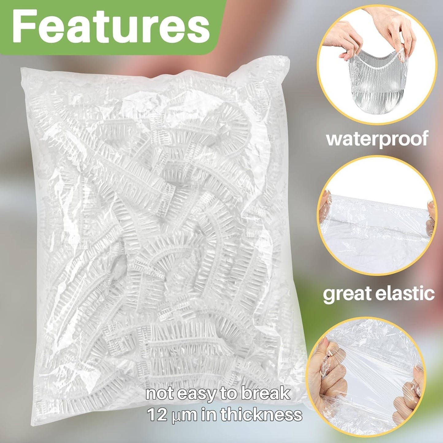 SKY-TOUCH 300PCS Food Covers Plastic Stretch - Large Reusable Fresh Keeping Bags/Plate Cover Food Fresher for Containers, Elastic Storage Meal Prep Dish Plate Plastic Family Outdoor Picnic