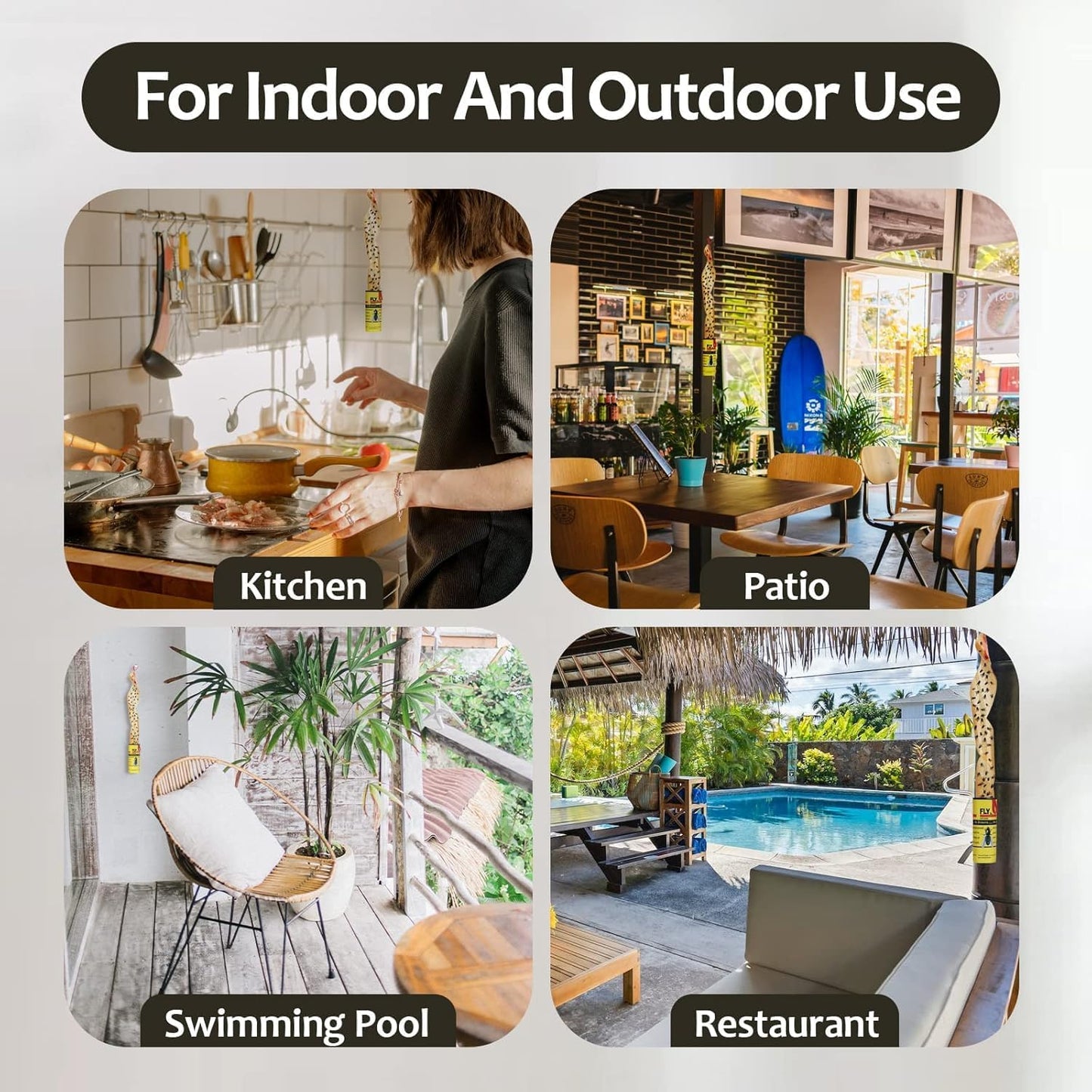 SKY-TOUCH 28 Pcs Sticky Fly Trap Indoor,Fly Traps Outdoor Hanging, Fruit Fly Trap Strips Tape Killer, Flying Insect Trap for Gnat, Insect,Mosquito,Suitable for home, kitchen, terrace.