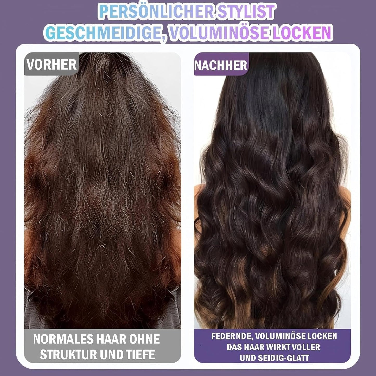 SKY-TOUCH Hair Automatic Curling Iron, LCD Ceramic Tourmaline Large Curls Automatic for Long Hair, 150-210°C Timer & Temperature Setting, Hair Curler Automatic, 4 temperature settings, 31.5x5.5cm