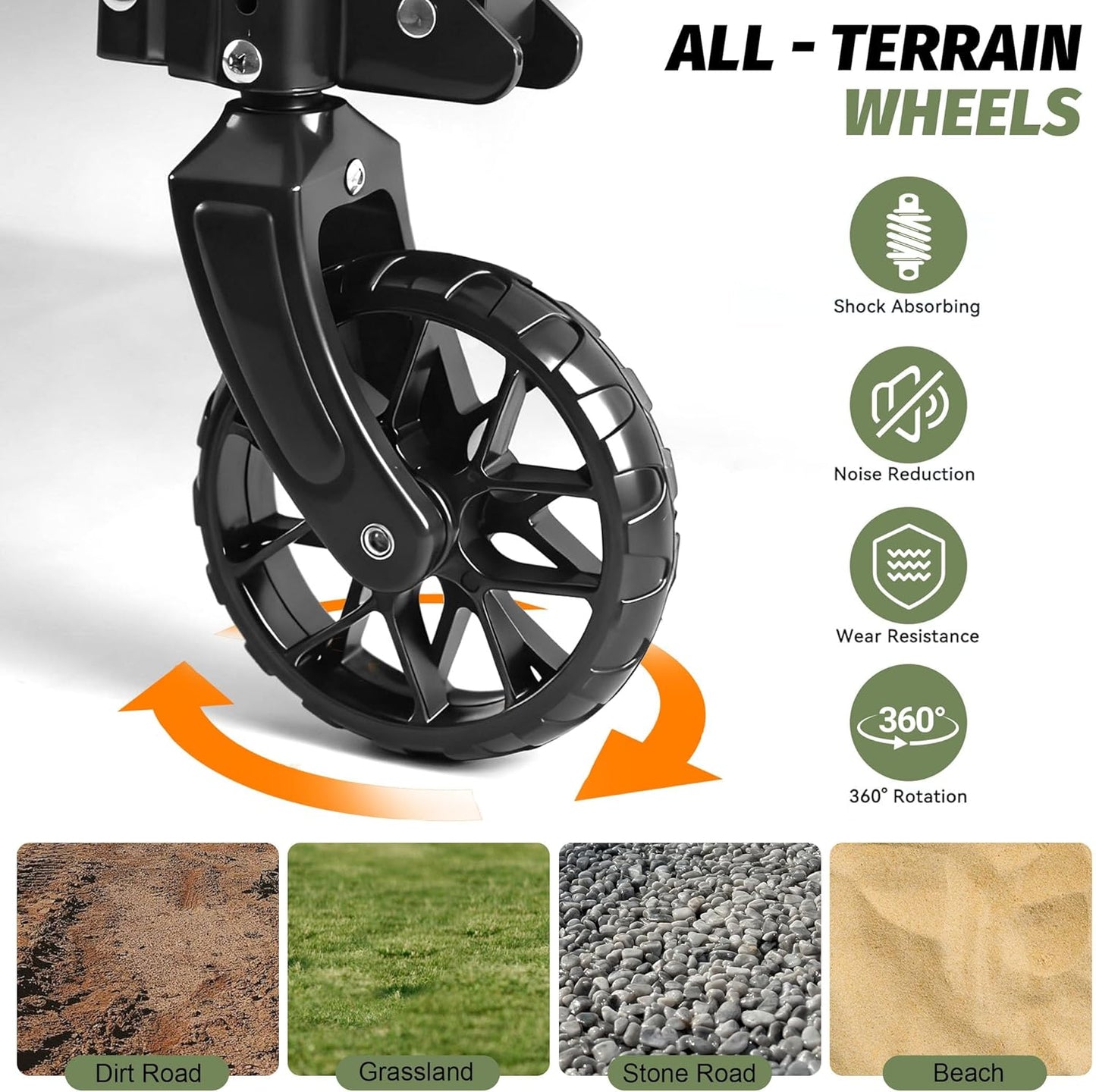 SKY-TOUCH Foldable Wagon Outdoor, Collapsible Trolley Cart, Portable Trolley Bearing Heavy Capacity for Beach Garden Shopping Carts & Stroller Wagon