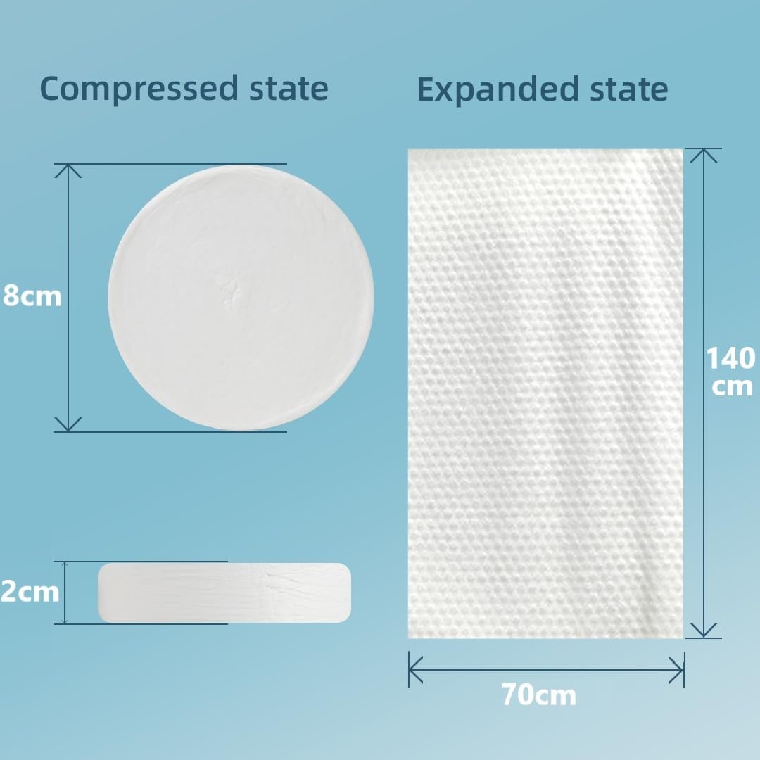 SKY-TOUCH 20Pcs Large Compressed Disposable Bath Towels, 70x140cm Portable Single-Use Towels, Soft and Absorbent Travel Towels for Camping, Hotel, Beach, Gym, and Outdoor Use(Pink)