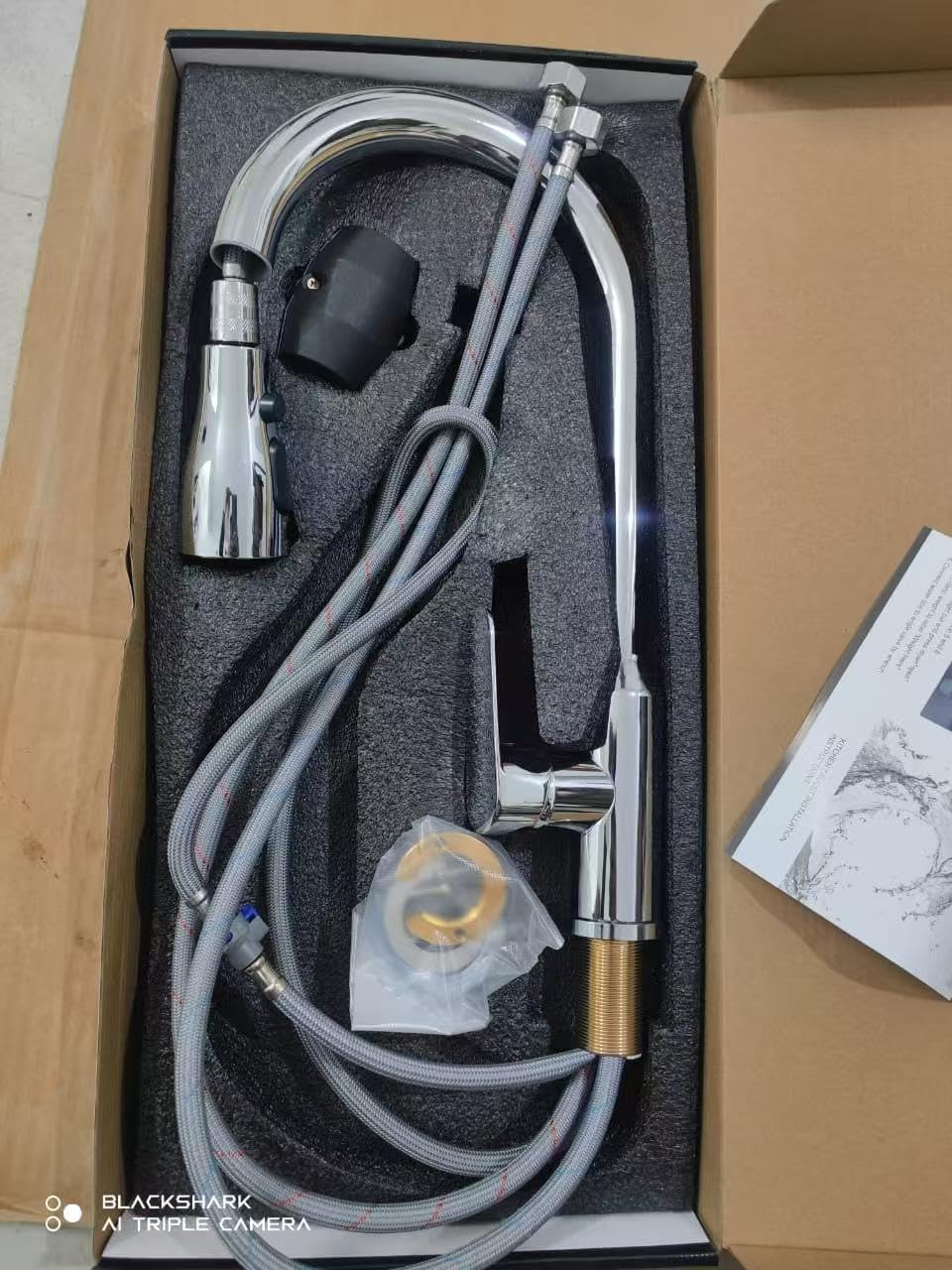 SKY-TOUCH Kitchen Faucet Tap with Pull Down Sprayer,3 Spray Mode High Pressure Kitchen Faucet for Kitchen - Stainless Steel Sink Mixer Tap,80CM water inlet pipe