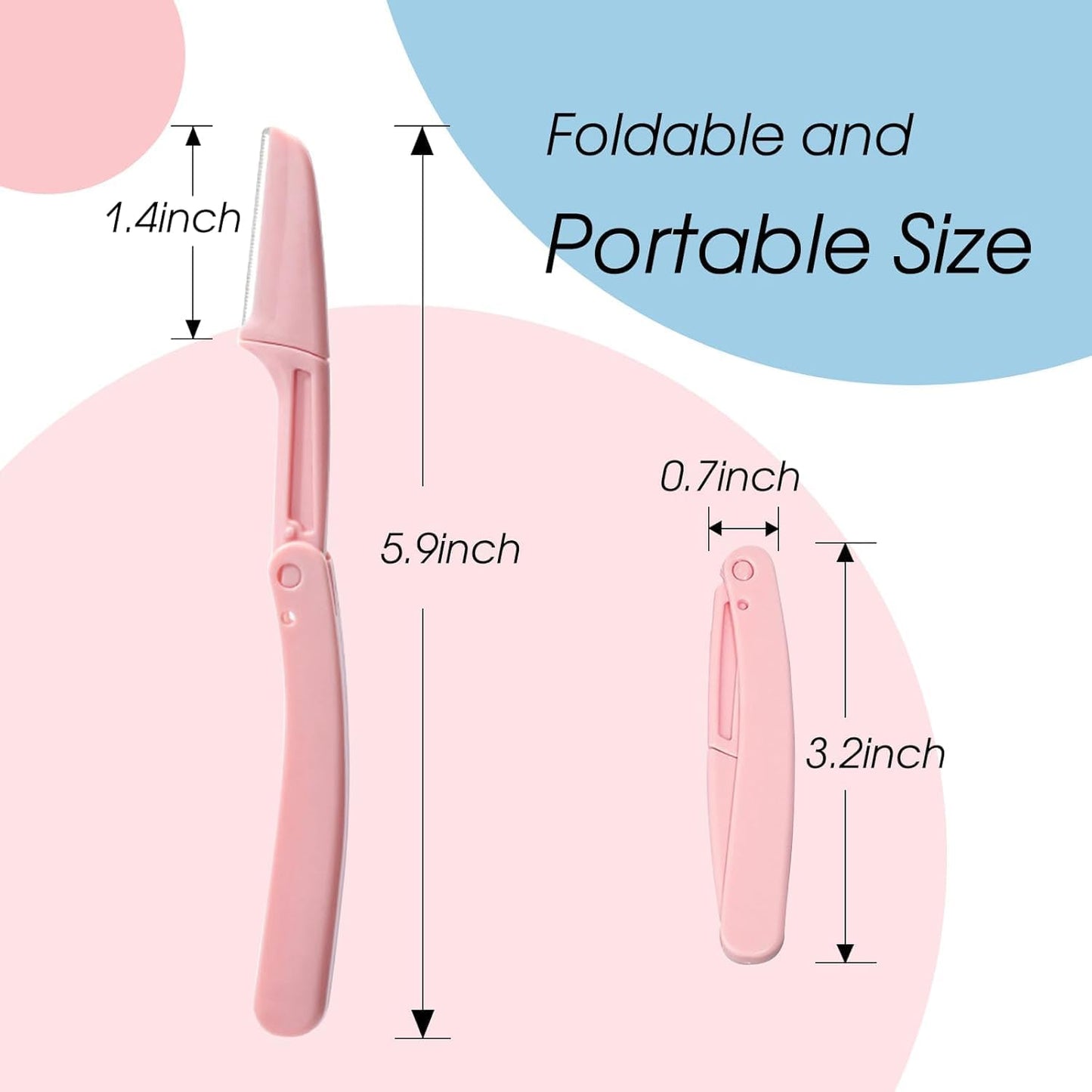 SKY- TOUCH 4Pcs Foldable Eyebrow Trimmer Set, Portable And Gentle Hair Removal Tool, Stainless Steel Shaver for Facial Hair, Hand/Foot, And Body Hair Removal